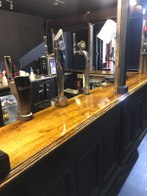 Bar top lacquered