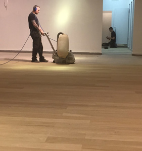 Wood sanding for halls